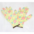 13G Polyster Floral Printing Glove, Nitrile CE Glove